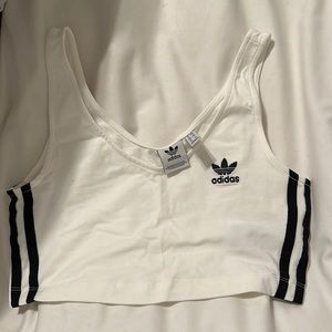 White Adidas Cropped Top XS